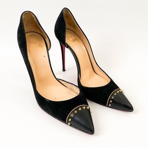 Christian Louboutin Heels Black Culturella 100 Spikes Size 38, 8